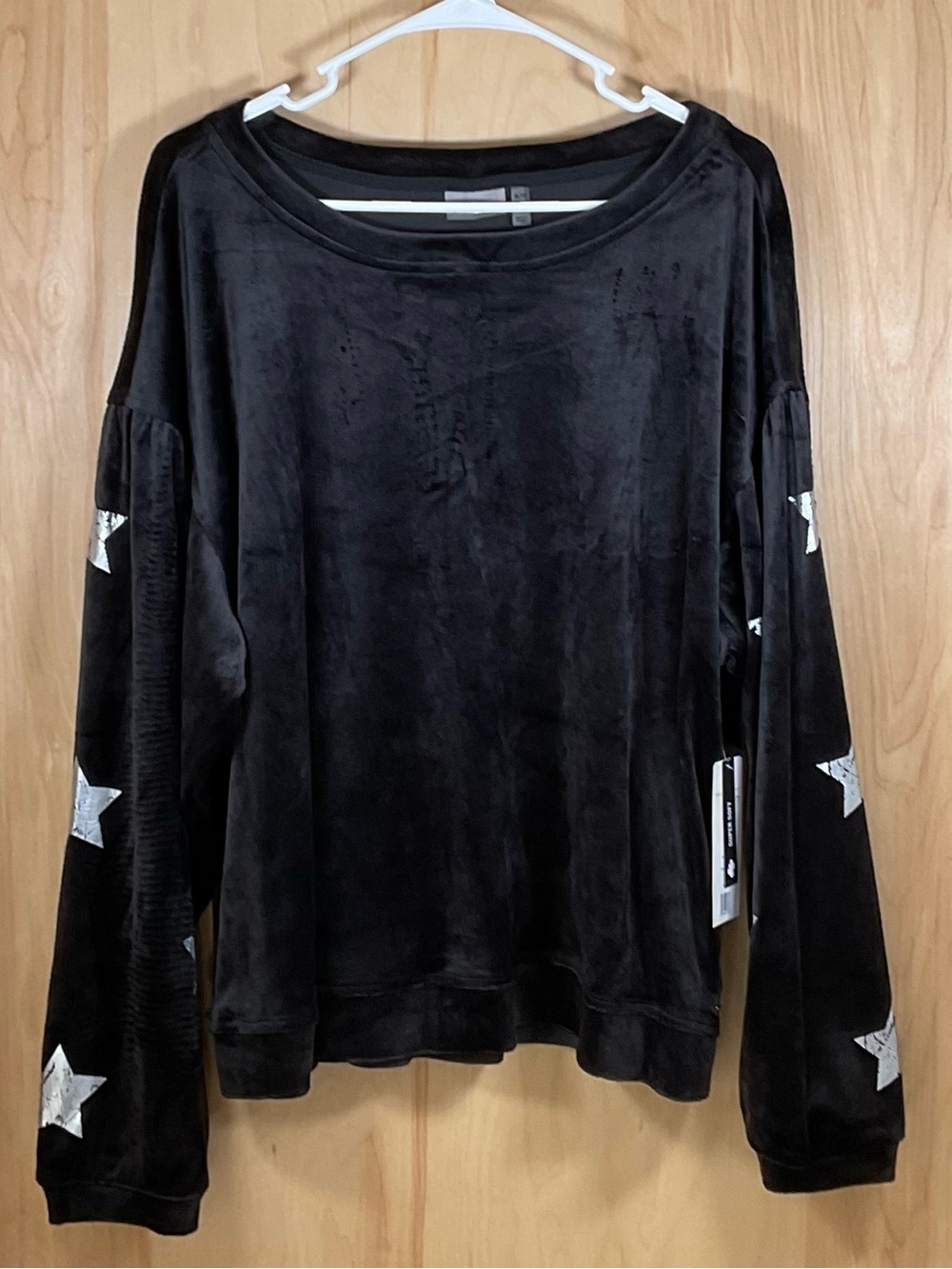 Nanette Lepore Velour Pullover Silver Stars - NWT